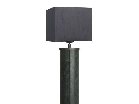 Marble Pillar Cylinder Table Lamp - Green & Pewter Online Hot Sale