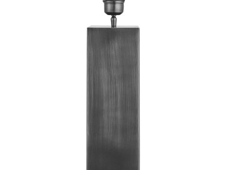 Pillar Geometric Square Table Lamp - Pewter - Base Only Fashion