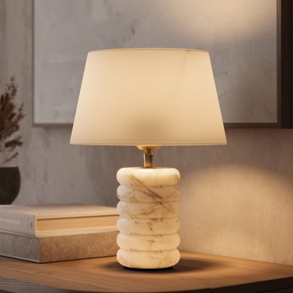 Alabaster Dual Lit Table Lamp- White - Base Only Online Hot Sale