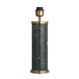 Marble Pillar Cylinder Table Lamp - Green & Brass Online now