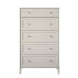 Monticello Tall 5 Drawer Dresser with Gold Accents For Discount