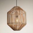 Boho Rattan Ceiling Pendant Light - 12 Inch - Diamond - Natural Sale