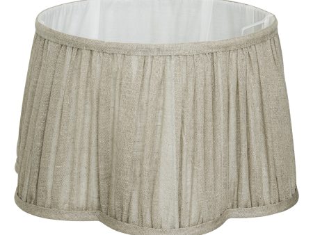 Scalloped Pure Linen Empire - Natural - Large - Lampshade Only Discount