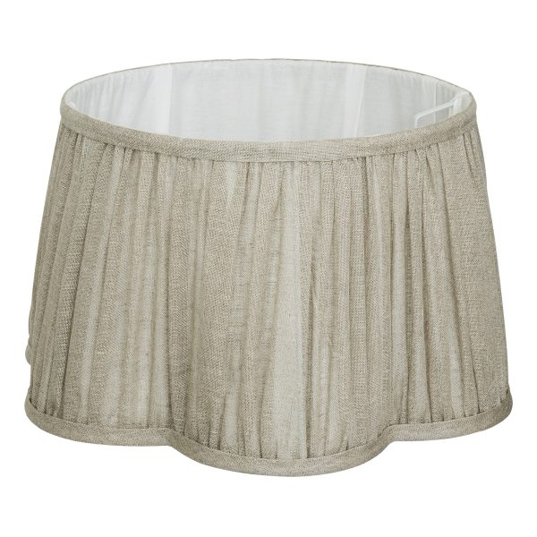 Scalloped Pure Linen Empire - Natural - Large - Lampshade Only Discount