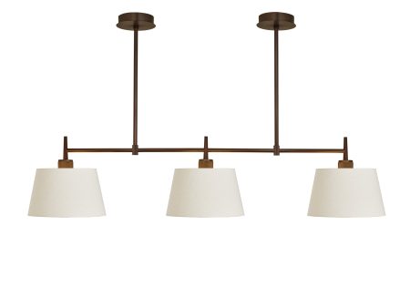 Henley Triple Bar Pendant Light - Natural Cotton Shades For Discount