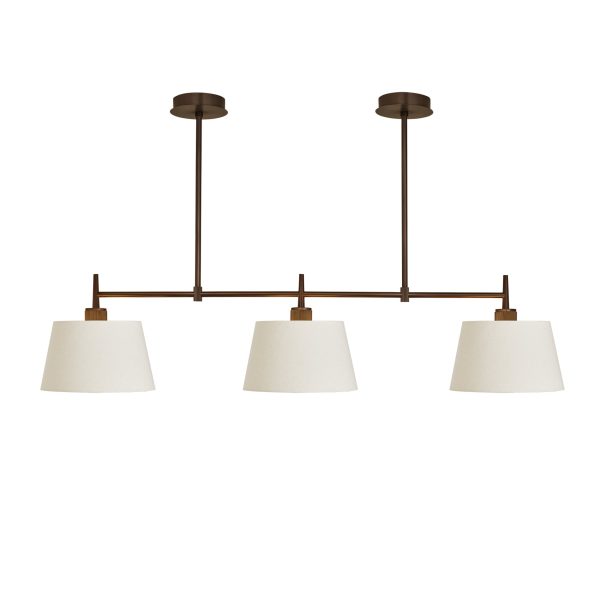 Henley Triple Bar Pendant Light - Natural Cotton Shades For Discount