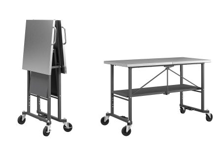 SmartFold Stainless Steel Folding Workbench on Wheels Sale