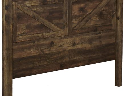 Farmington Rustic Farmhouse Queen Headboard with Decorative Panels Hot on Sale