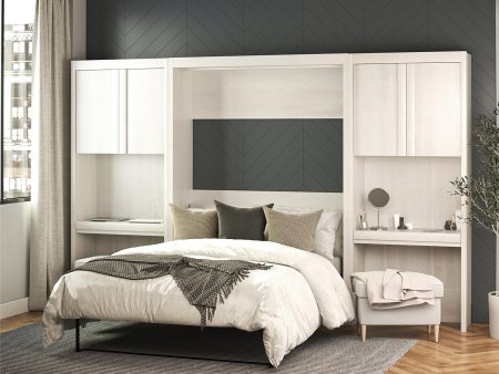 Paramount Murphy Bed Bundle with 2 Vanity Desk Side Cabinets with Drawers on Sale