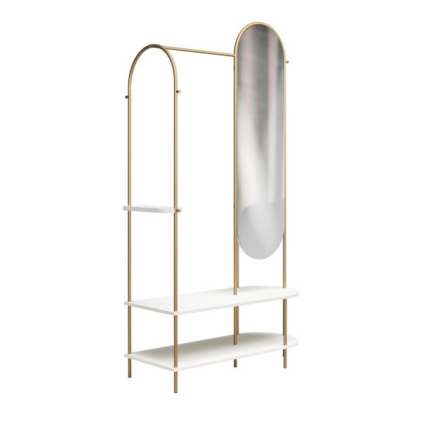 Anastasia Clothing and Shoe Storage with Vertical Mirror Online Sale