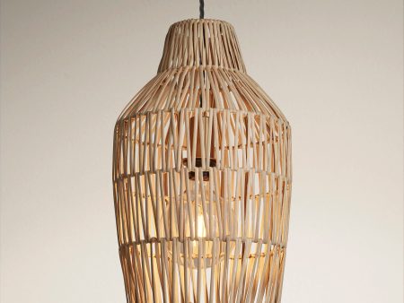 Boho Rattan Ceiling Pendant Light - 11 Inch - Vase - Natural Online now