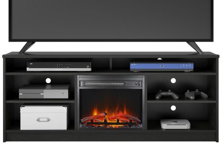 Hendrix 65 Inch TV Stand with Electric Fireplace Insert and 6 Shelves Cheap