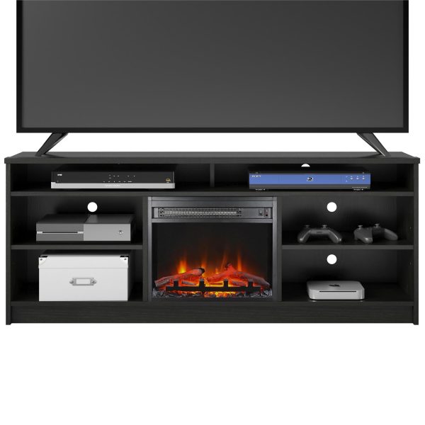 Hendrix 65 Inch TV Stand with Electric Fireplace Insert and 6 Shelves Cheap