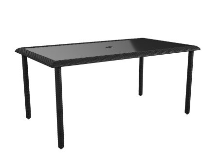 Outdoor Weather-Resistant Rectangular Dining Table with Glass Top Discount