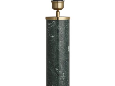 Marble Pillar Cylinder Table Lamp - Green with Brass - Base Only Online Hot Sale