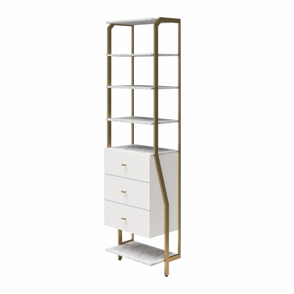 Gwyneth Closet System with 5 Shelves and 3 Drawers Cheap