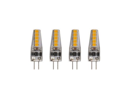 LED Silicone Non Dimmable Bulb - 2W 2 Pin Capsule G4 - Clear - Pack of 4 For Cheap