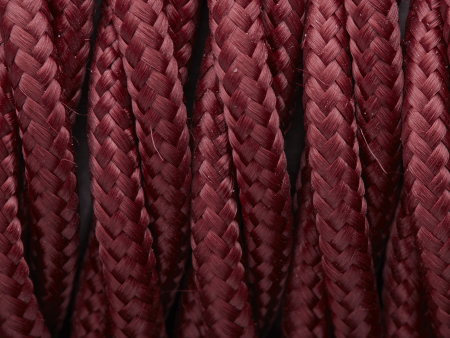 Burgundy Twisted Fabric Flex - 3 Core Braided Cloth Cable Lighting Wire For Sale