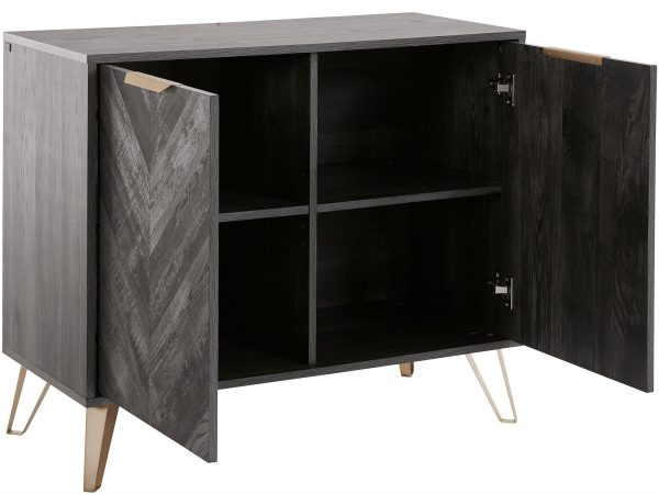 Bo Chevron Sideboard with 2 Closed Doors and Adjustable Shelves Discount