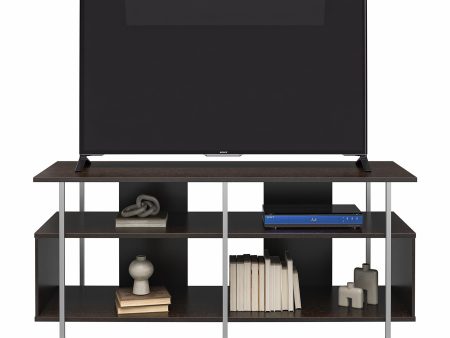 Alonso Mixed Media TV Stand with 4 Open Shelves for TVs up to 69 Inches Online Sale