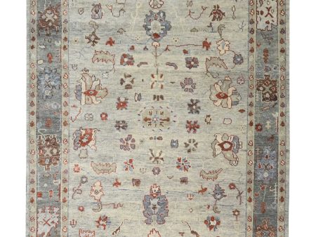 Artisan Bazaar  Beige Grey Traditional Knotted Rug on Sale