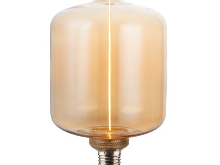 LED Single Filament Dimmable Bulb - 4W E27 T130  - Amber Hot on Sale