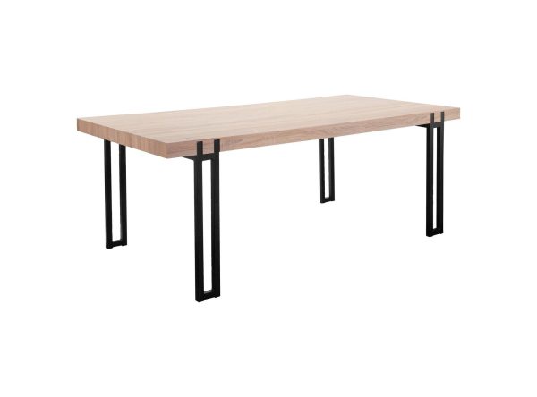 Kent Rustic Dining Table with Black Metal Legs Online Sale