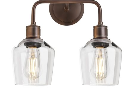 Albany Glass Schoolhouse Double Wall Light - 5.5 Inch - Clear Online