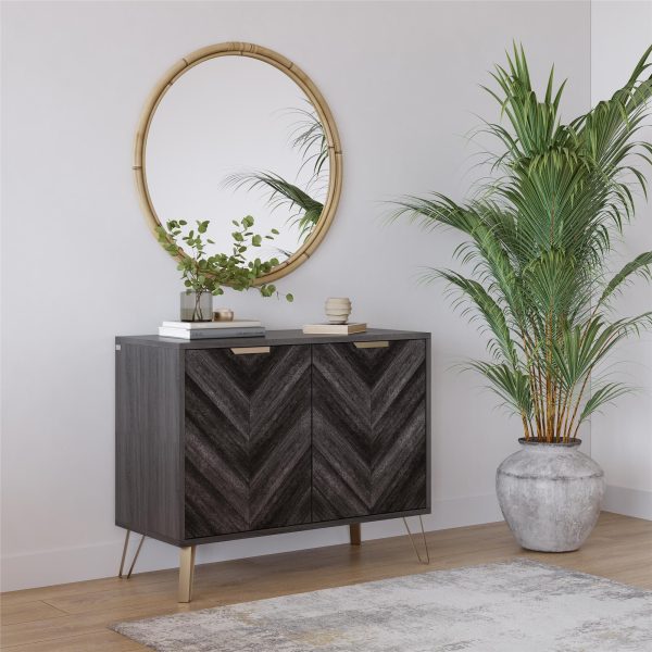 Bo Chevron Sideboard with 2 Closed Doors and Adjustable Shelves Discount