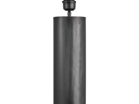 Pillar Geometric Cylinder Table Lamp - Pewter - Base Only Online now