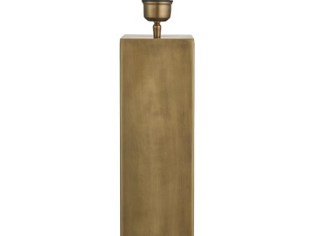 Pillar Geometric Square Table Lamp - Brass - Base Only Supply