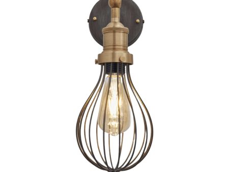 Brooklyn Balloon Cage Wall Light - 6 Inch - Pewter on Sale