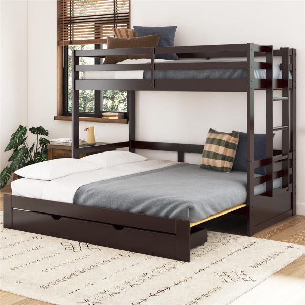 Rhodes Extendable Twin-over-Twin King Bunk Bed with Storage Drawer, Online Sale