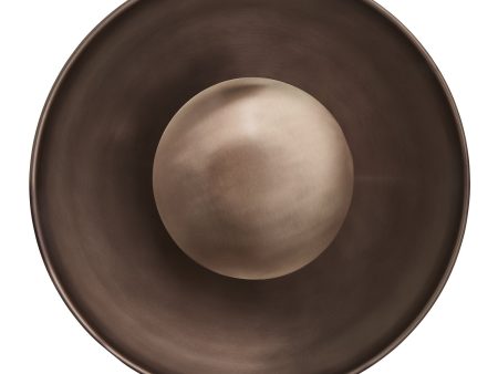 Boston Round Metal Diffuser Wall Light Flush Mount  - 13 inch - Bronze For Cheap