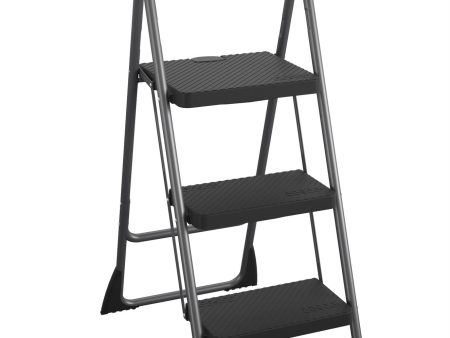 3-Step Folding Steel Commercial Step Stool Supply