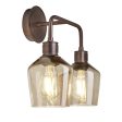 Albany Smoked Glass Schoolhouse Double Wall Light - 5.5 Inch - Mocha Online Hot Sale