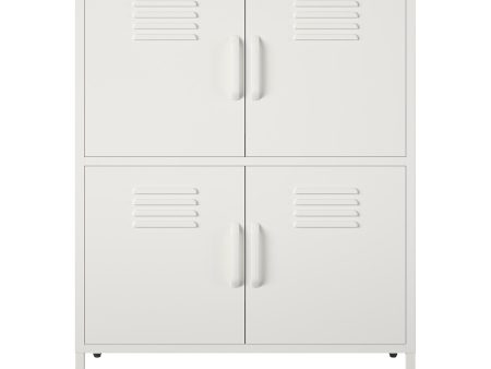 Shadwick 4 Door Metal Locker Style Accent Storage Cabinet Cheap