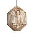 Boho Rattan Ceiling Pendant Light - 12 Inch - Diamond - Natural Sale