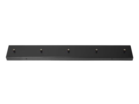 Rectangular Ceiling Rose - 5 Outlet - Black Online Sale