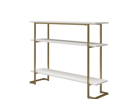 Olten Console Sofa Table with 3 Open Shelves and Metal Frame For Discount