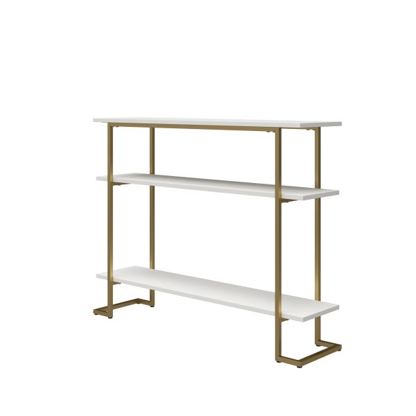 Olten Console Sofa Table with 3 Open Shelves and Metal Frame For Discount