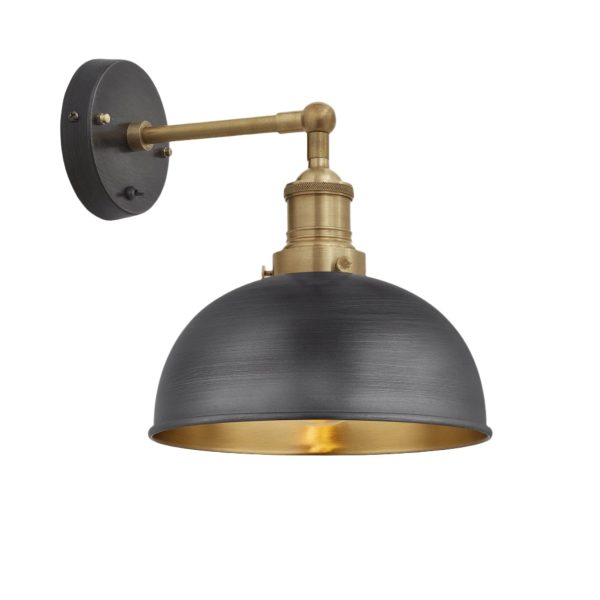 Brooklyn Dome Wall Light - 8 Inch - Pewter & Brass Online now