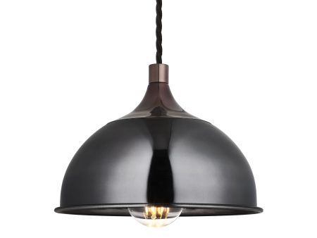 Chelsea Dome Pendant - 8 Inch - Shiny Black Nickel Supply