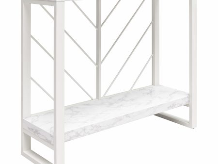 Brielle Console Table with 2 Shelves and Metal Base on Sale