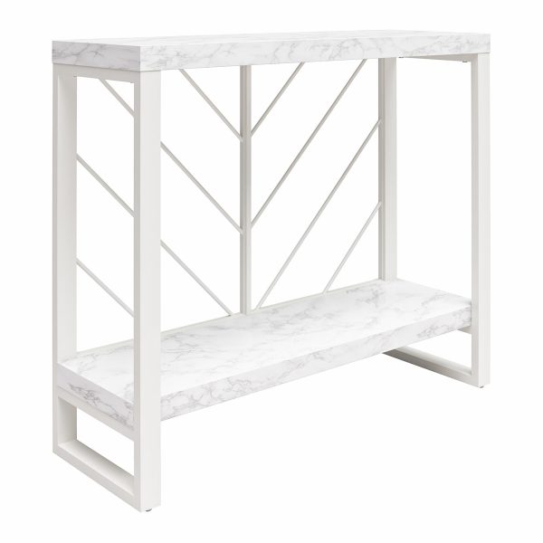 Brielle Console Table with 2 Shelves and Metal Base on Sale