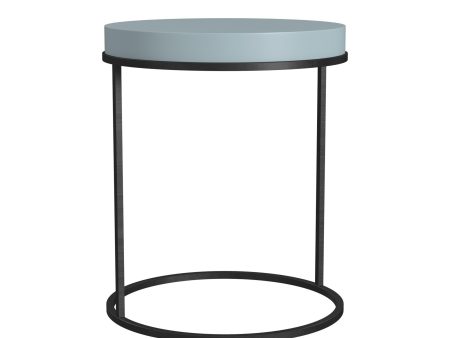 Perry Round Accent Table with a Black Metal Base Online