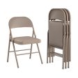 Premium Fabric Padded Seat Metal Folding Chair, Set of 4 For Sale