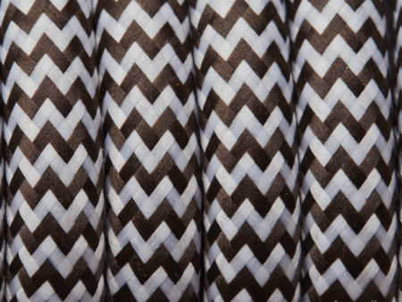 Brown & White Round Fabric Flex - Braided Cloth Cable Lighting Wire Online