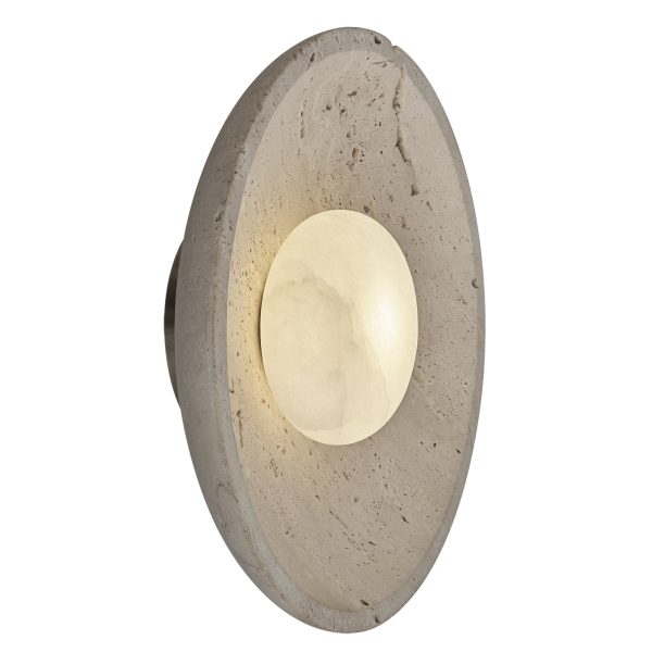 Travertine & Alabaster Diffuser Wall Light - 10 inch - Natural Online now