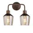 Albany Smoked Glass Schoolhouse Double Wall Light - 5.5 Inch - Mocha Online Hot Sale